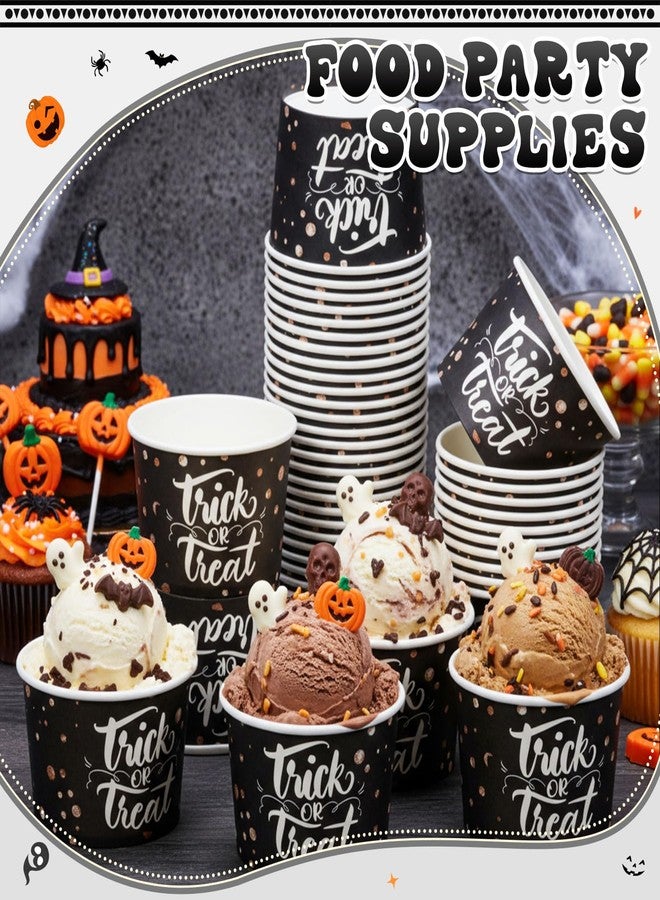 Potchen 50 Pack 9 oz Halloween Disposable Paper Cups Trick or Treat Disposable Soup Bowls Paper Snack Cups Halloween Party Supplies for Dessert Hot or Cold Food - Image 2
